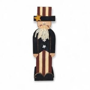 Patriotic Wooden Uncle Sam July 4th Americana Decor